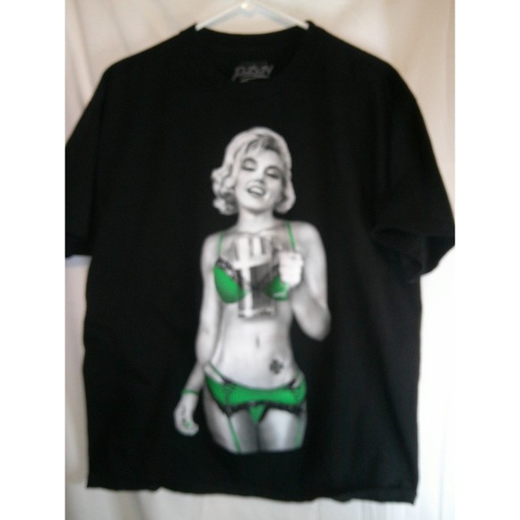 Popular Poison Graphic T-Shirt‎ Marilyn Monroe St. Patrick's Day XL - Picture 1 of 3